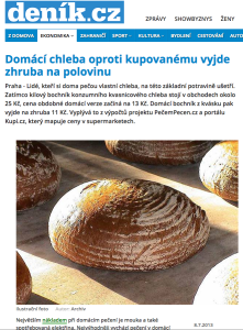 Denik 8. 7. 2013 http://www.denik.cz/ekonomika/domaci-chleba-oproti-kupovanemu-vyjde-zhruba-na-polovinu-20130708.html